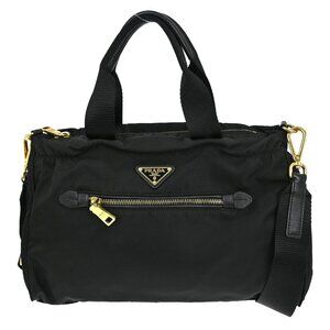 Prada Black Nylon 2way Handbag